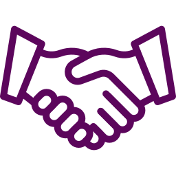 an Icon of two hands engaged in a handshake with each other