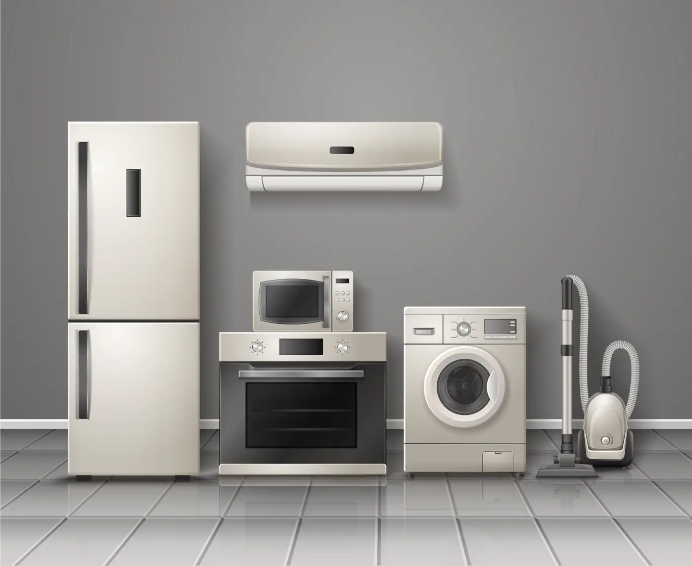Icon showing home appliances like washing machines and refrigerators
